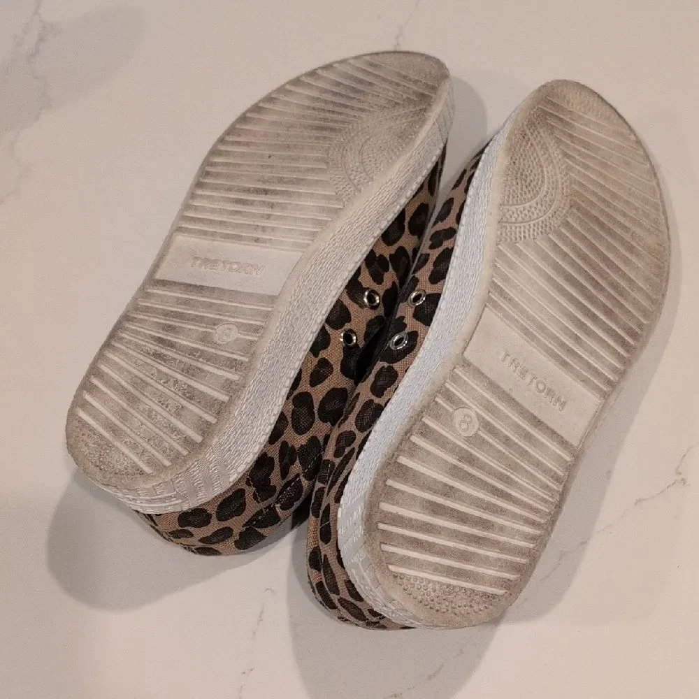 Tretorn Nylite Plus Canvas Leopard Print Women's Sneakers Anthropologie Size 8M